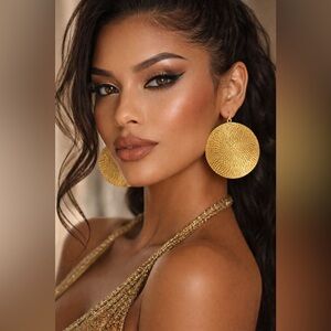 Round Ethnic Statement Earrings